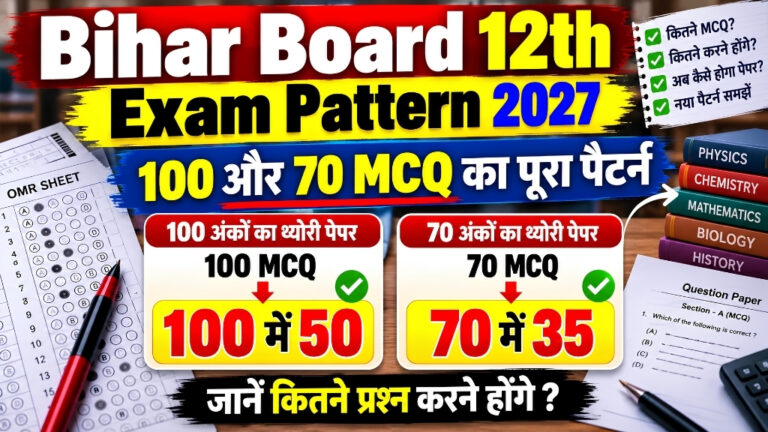 Bihar Education Board 12th Exam Pattern PDF 2027