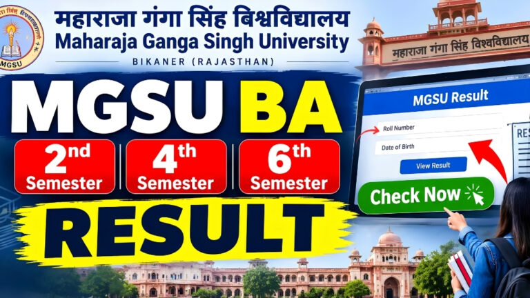 MGSU BA 2nd, 4th and 6th Semester Result Link 2026